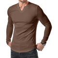 Amazon Commerce extérieur Automne et hiver Hommes V-col Pit T-shirt Solid Color Casual Mode