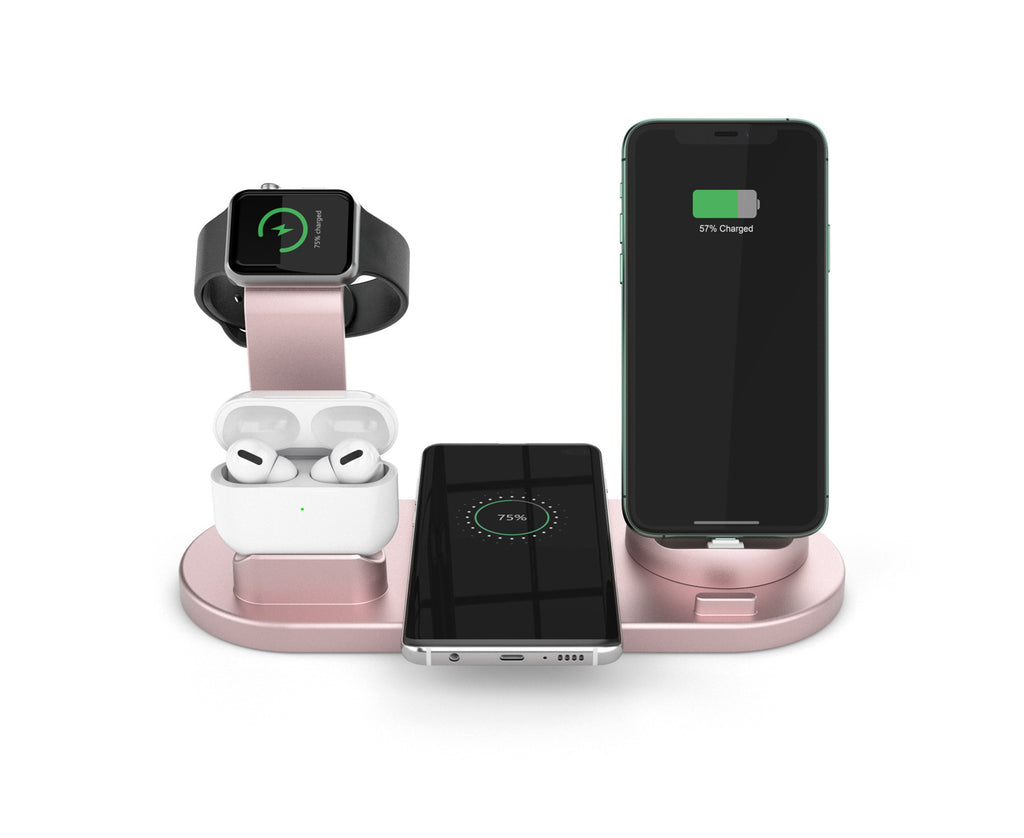 Multifunction 6-in-1 Vertical Wireless Desktop Phone Charging Stand