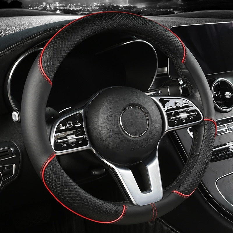 Revêtement de volant de voiture avec bague intérieure antidérapante en cuir