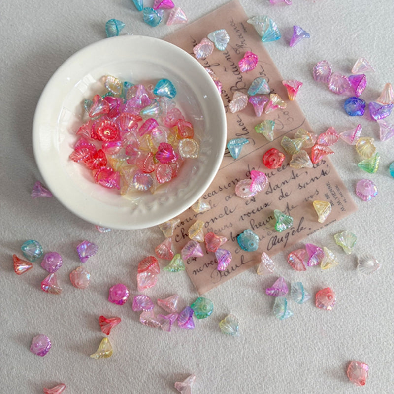 Graduent Iridescent Trumpet Fleurs perles acryliques