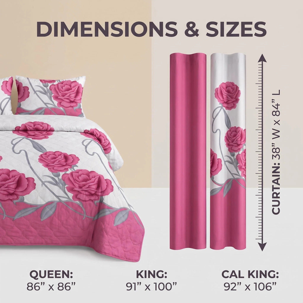 Couche de lit et rideau rose et rose blanc 9 pièces pour la Reine Et Roi
