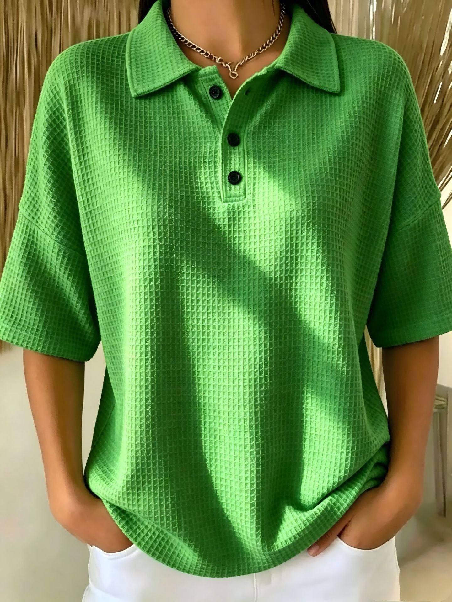 T-Shirt à manches courtes T-Shirt à manches courtes T-Shirt à manches courtes T-Shirt à bouton de couleur solide