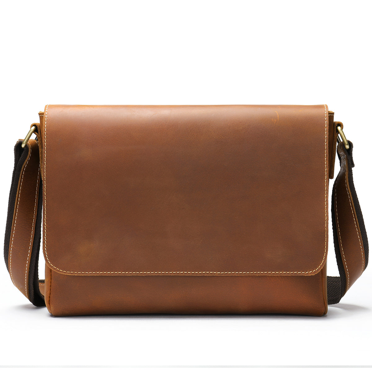 Véritable cuir homme Mode épaule Selle en cuir Crossbody Casual Messenger Bag