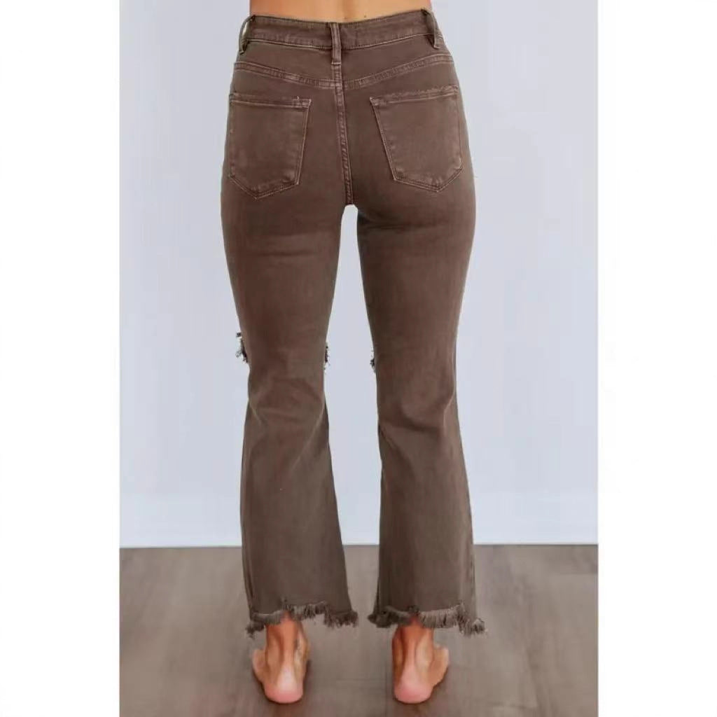 Pantalons de denim retro haute taille