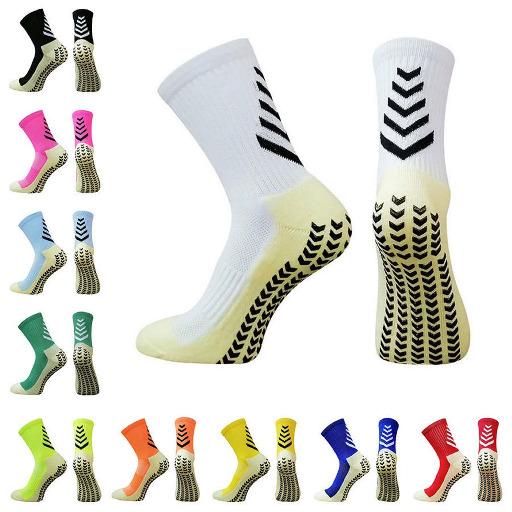 Chaussettes athlétiques mi-calf pour hommes pour course antidérapante Silicone épaissie