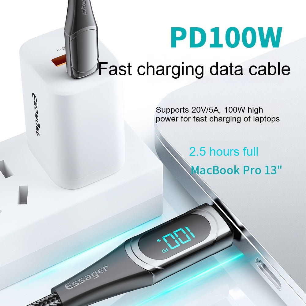 Câble de données de charge rapide 100W Dual Type-c Super Fast