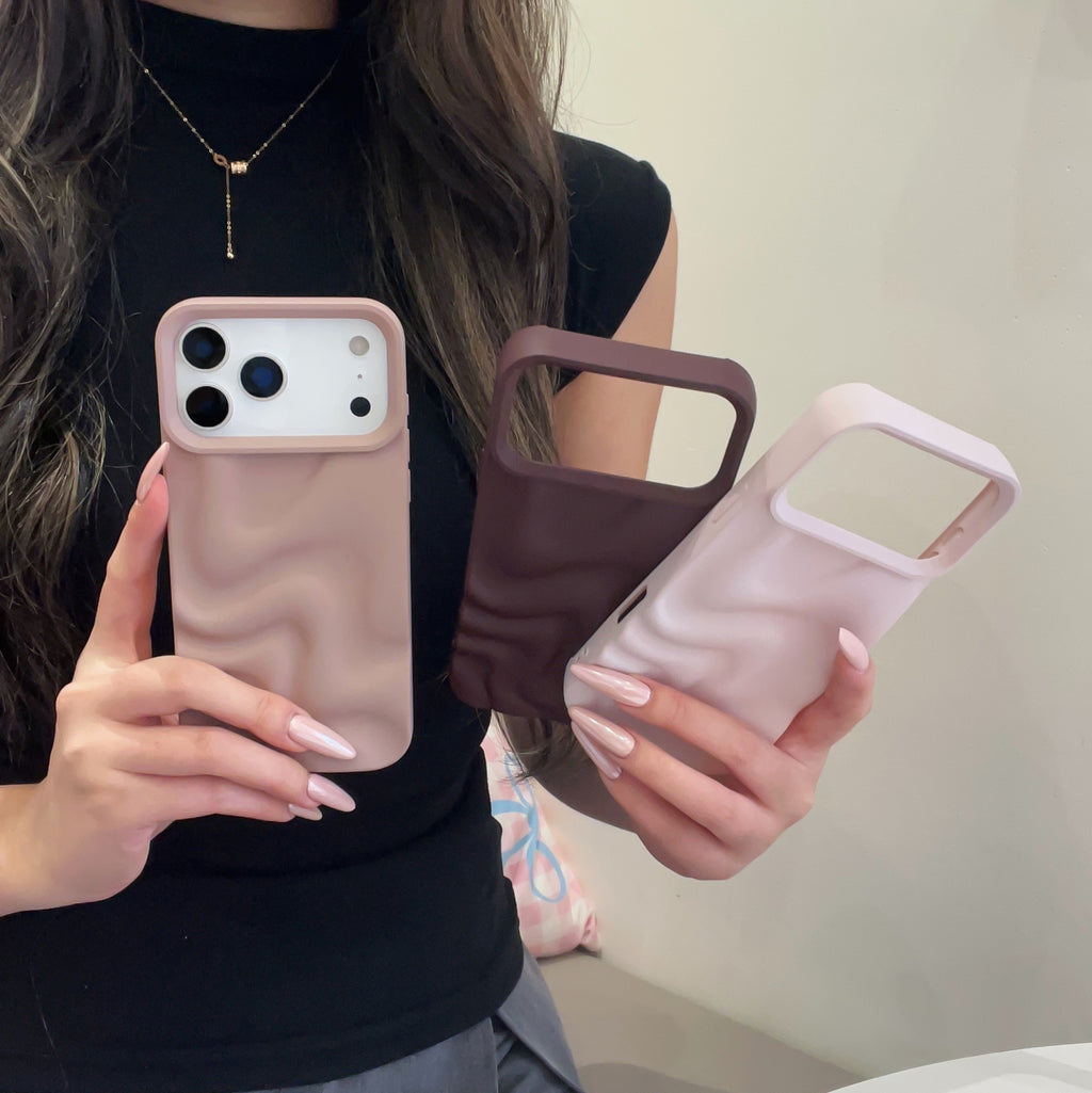 Creative Versatile Solid Couleur Irrégulier Wave Pattern Phone Case