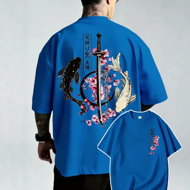 Chemise à manches courtes à manches courtes à col rond imprimé pour hommes