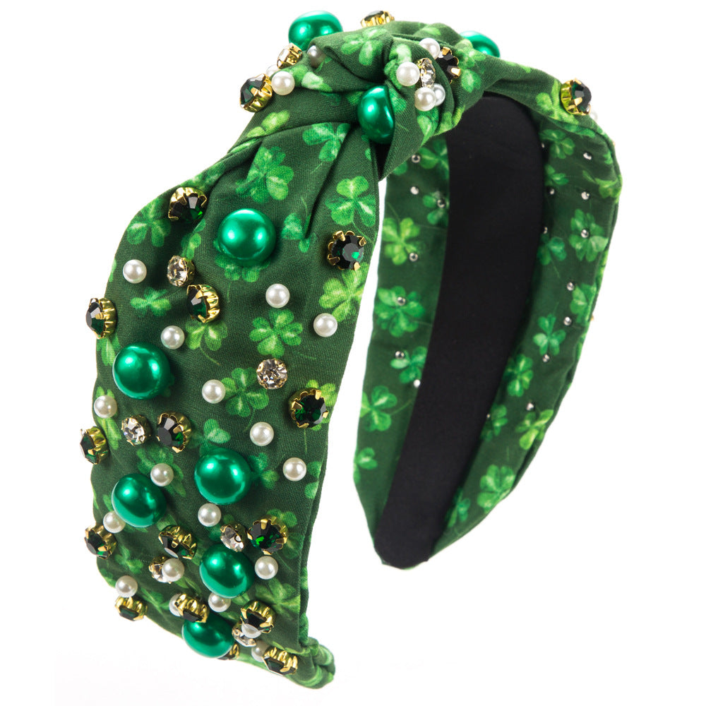 Irish St Patrick's Day Bande-tête incrustée de strass Femelle