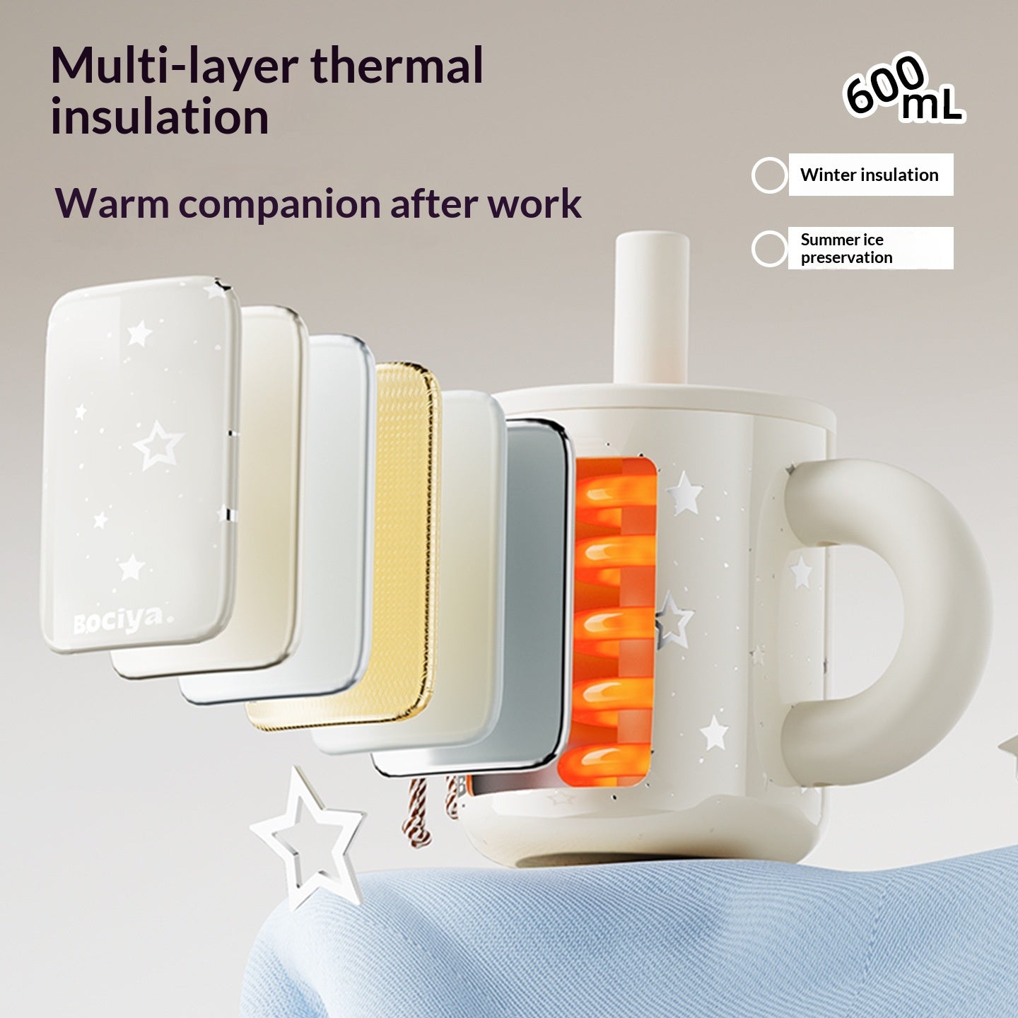 Café et tasse de thé en acier inoxydable