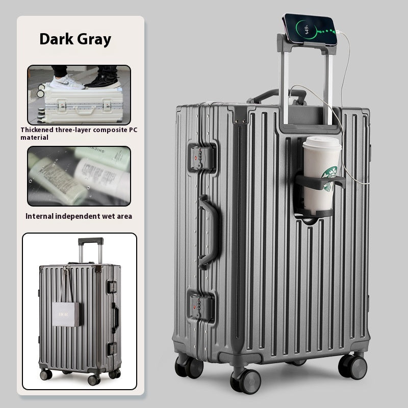 Grande capacité Travel Aluminium Frame Password Bagage