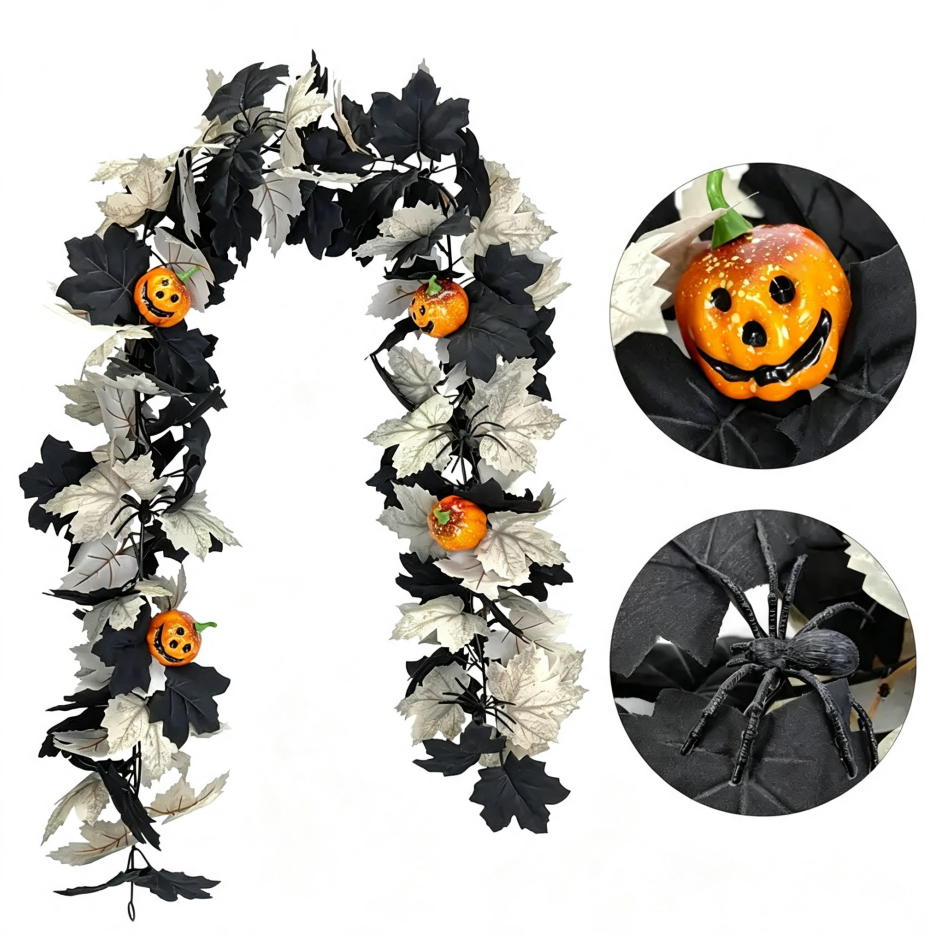 Halloween Feuille d'érable artificielle Garland
