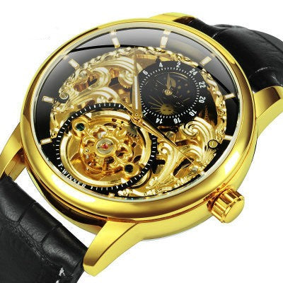 Montre mécanique Hollow automatique sculptée