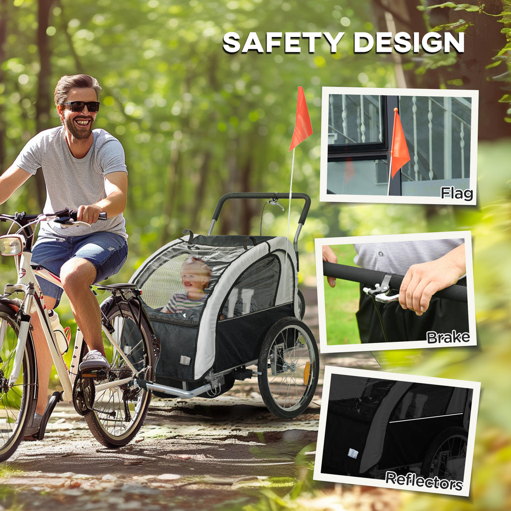 Remorque à vélo pivotante 2-Seat Elite 360 pour enfants Remorque à vélo avec résistant à l'eau W