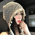 Chapeau en cuir pour femmes en forme de coquille