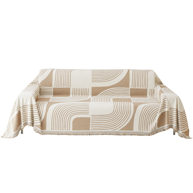 Chenille Housse de canapé Enveloppe complète Design universel minimaliste épais pour toutes les quatre saisons