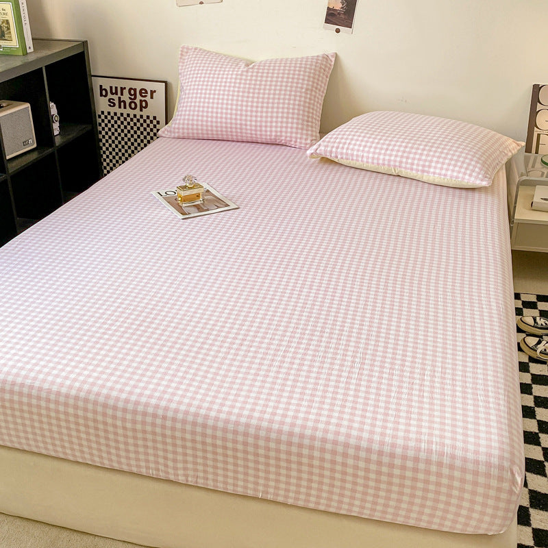 Minimalist Coton Lavé Couleur Solide Produit simple Fitted Sheet