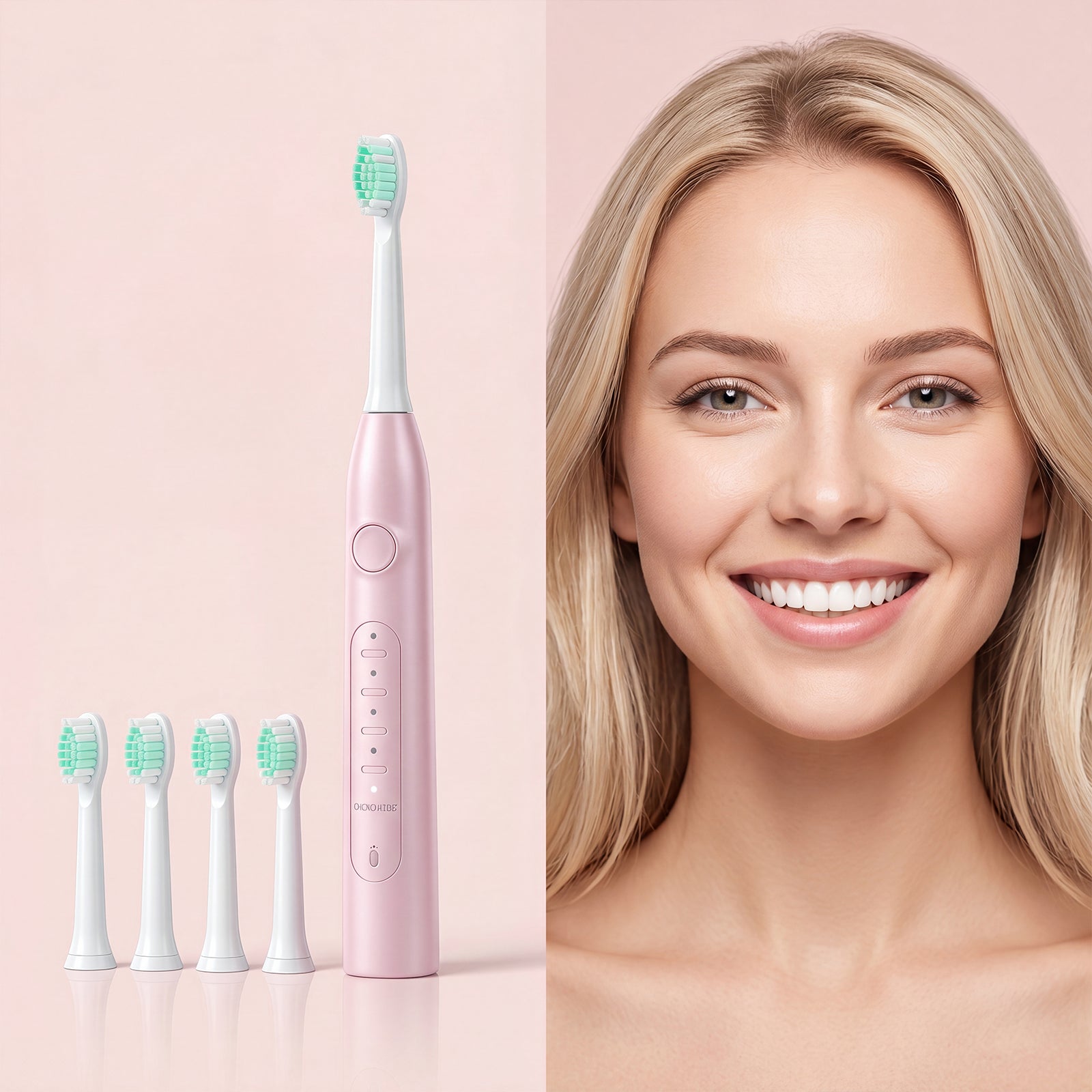 CH-926 Brosse à dents électrique blanche avec 2 têtes de brosse