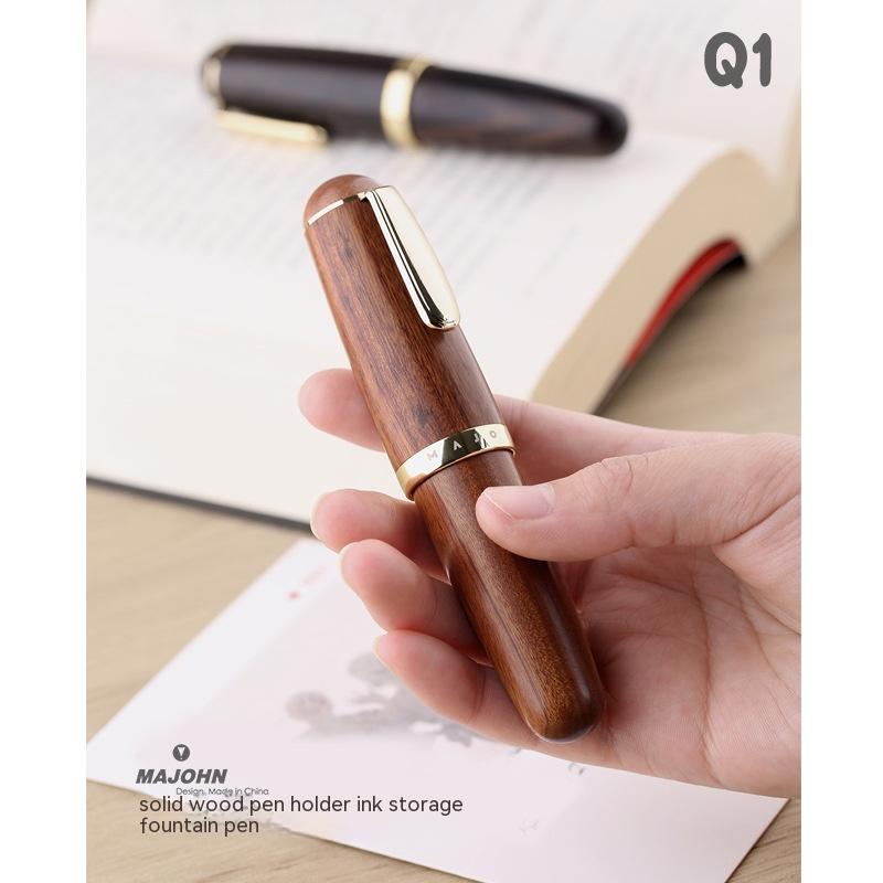 Stylo d'encre de bois massif fine pointe mignon Chubby Stylo court