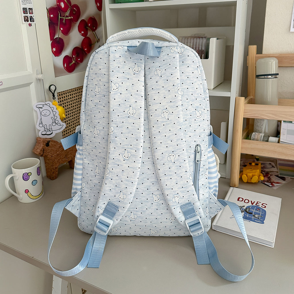 Sac à dos pour filles de style Polka-Dot Rose et Blanc