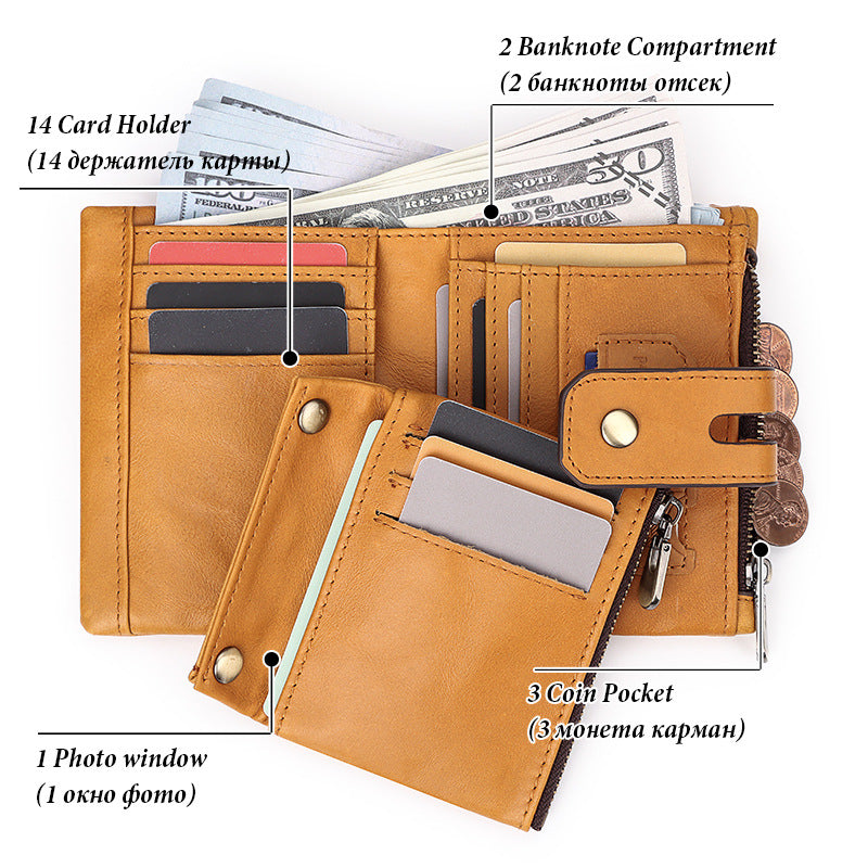 La mode masculine Personnalité Trifold Portefeuille multicolore