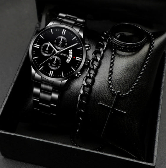 Montres d'affaires Tempérament pour hommes Ceinture d'acier cross