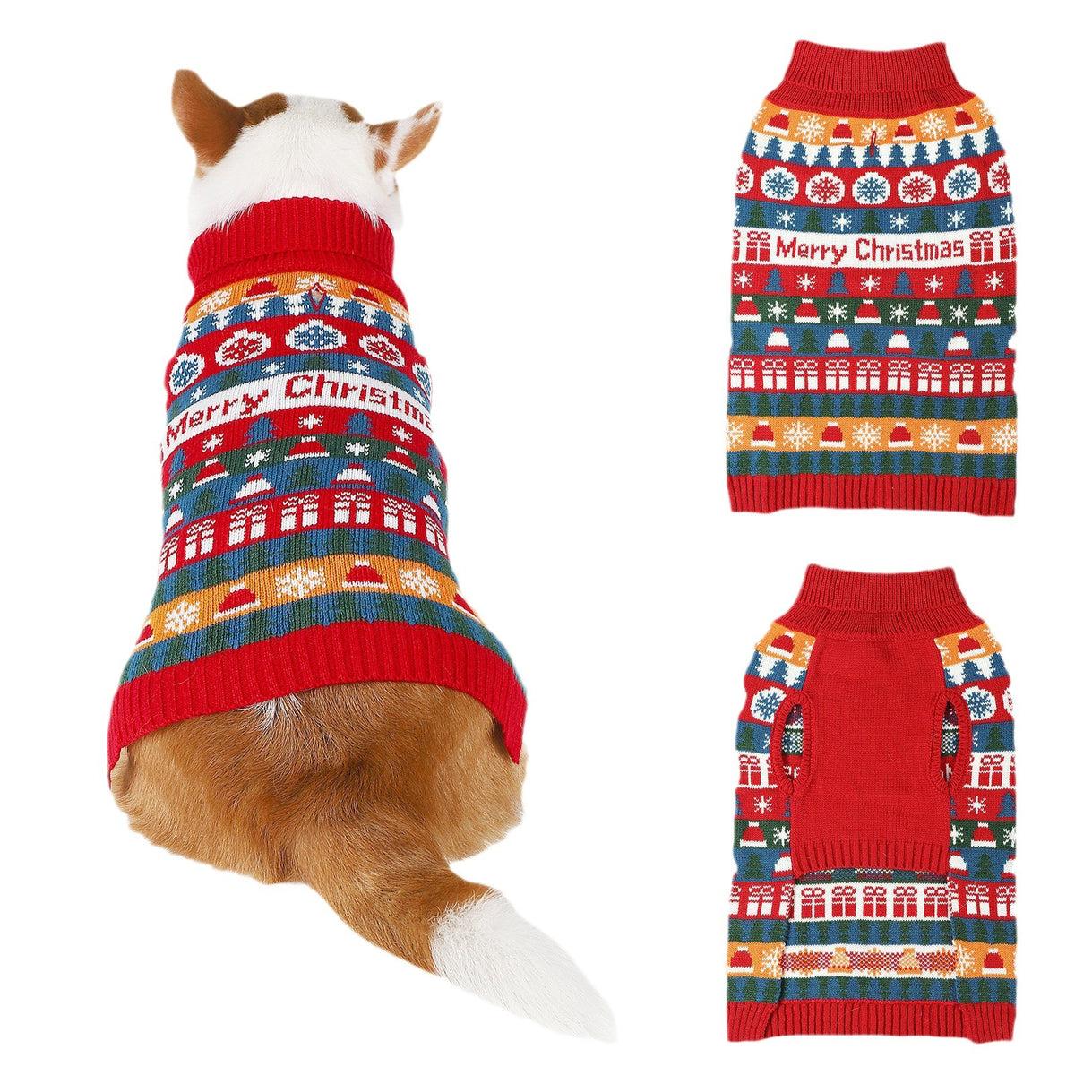 Automne et hiver Noël Chandail Col Turtle 2 pattes Vêtements de chien