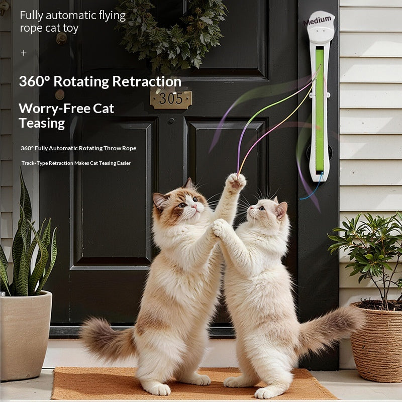 Jouet chat entièrement automatique Cat Teaser avec corde à bascule