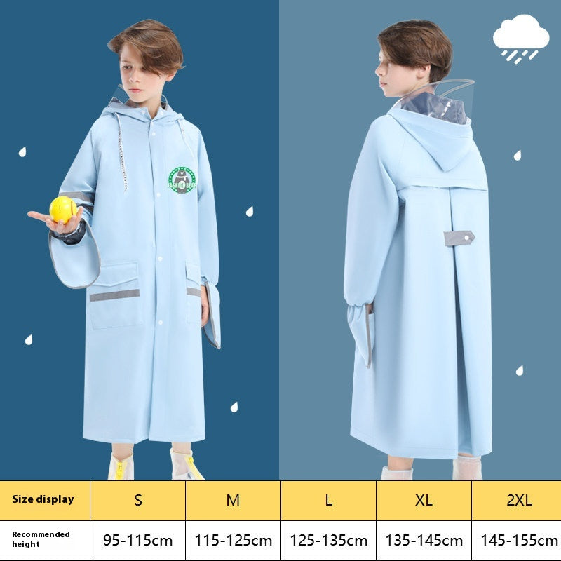Enfants Raincoat Filles Garçons Élèves de l'école primaire Ceinture scolaire Sac scolaire Siège Moyen A