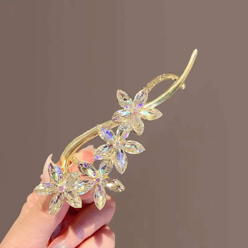 Super Fée Tempérament cristal fleur Twister Clip simple Personnalité épingle à cheveux
