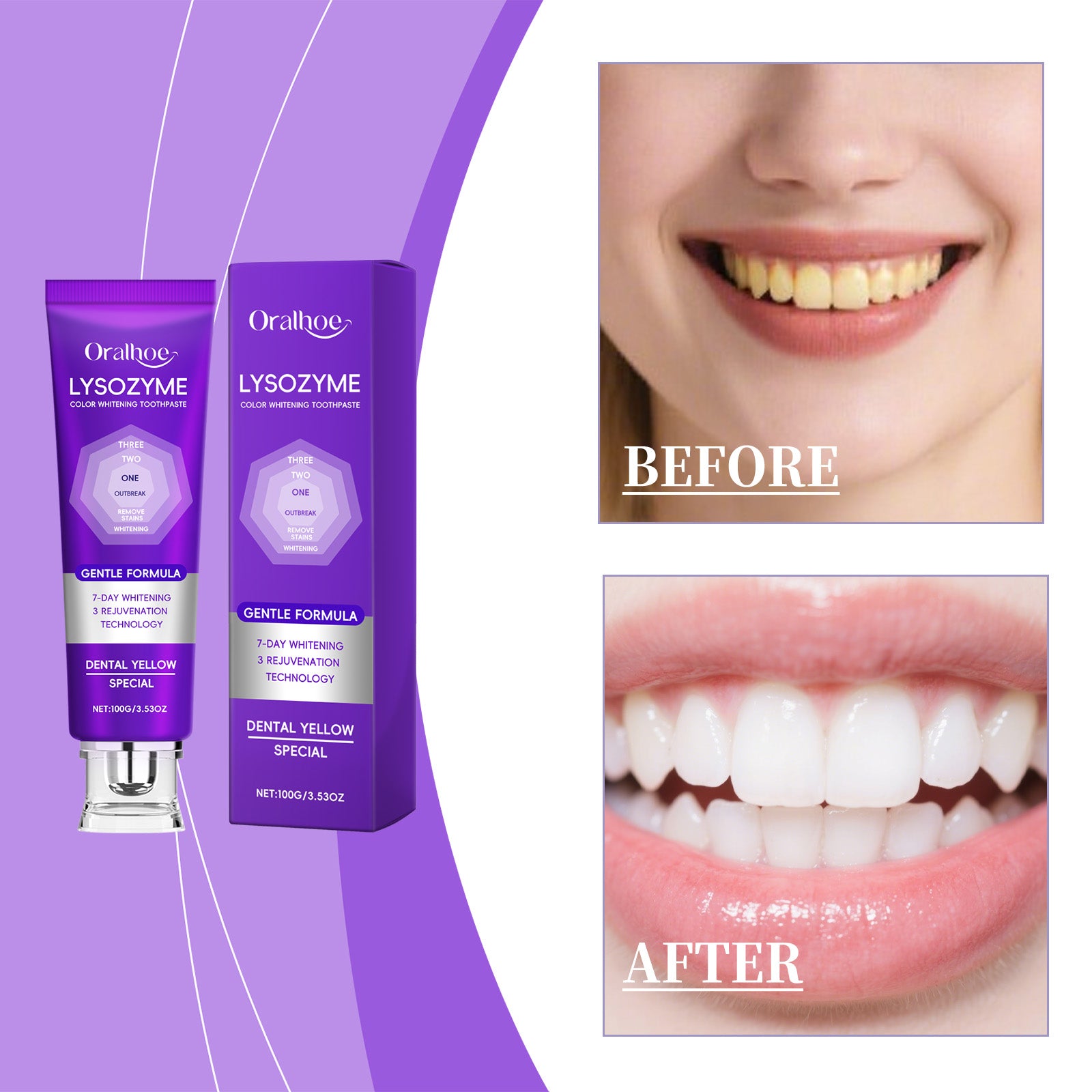 Dentifrice pourpre blanchissant 1 0 0g 1box