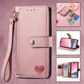 Love Sleeve PU Litchi Motif RFID antivol Lanyard Coque téléphonique