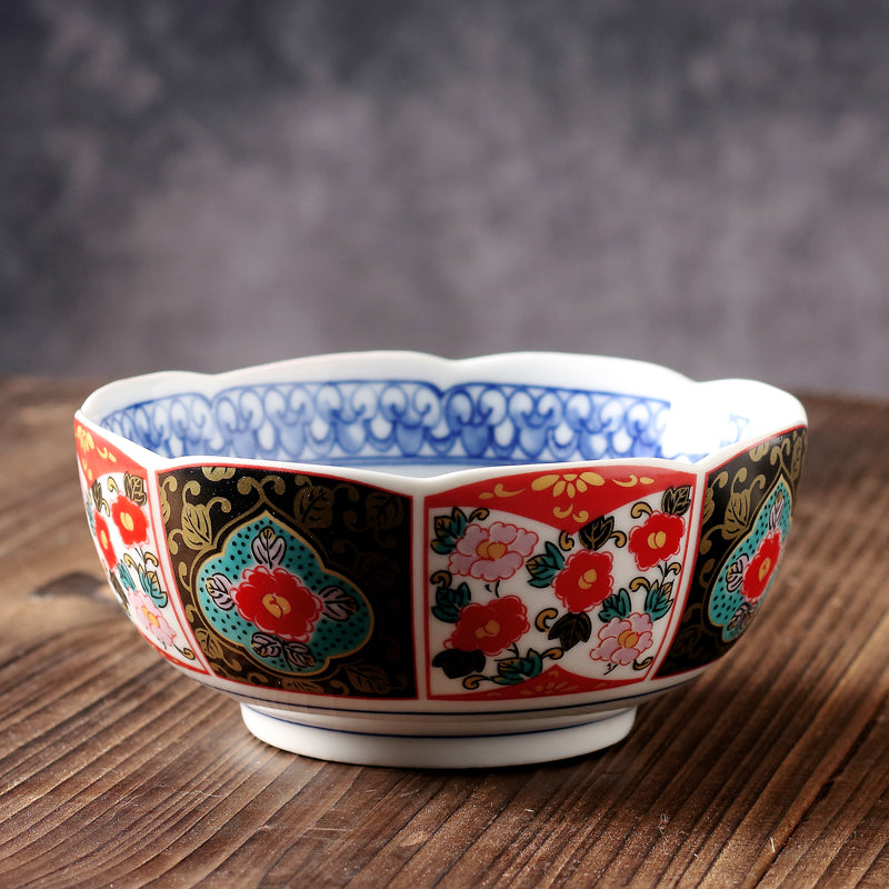 Japonais Plaque de soupe en céramique peinture de cour Retro Nostalgie