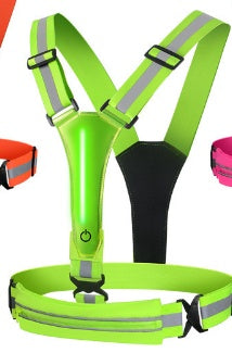 Course de nuit et vélo Veste réfléchissante avec Glow rechargeable