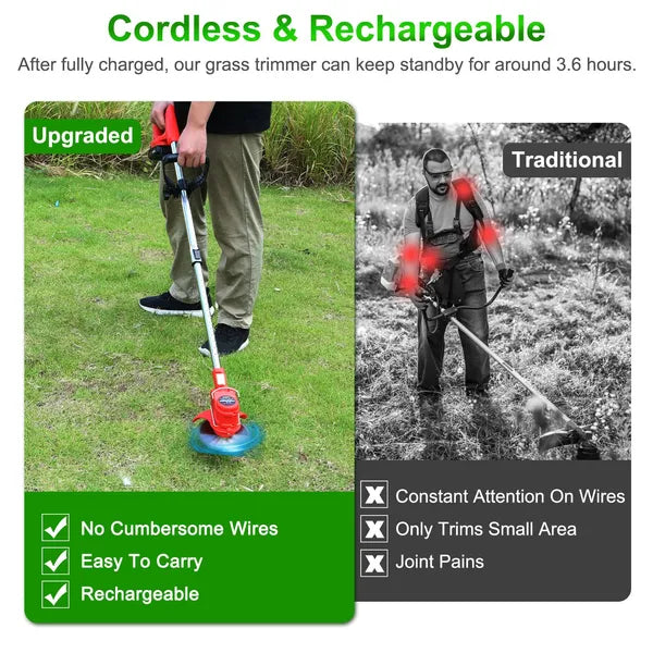 Tour à gazon rechargeable sans fil électrique avec lame de scie en alliage 2