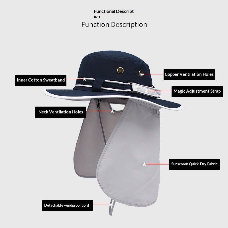 Chapeau extérieur UV-Protection du soleil-Protection des pêcheurs avec garde de cou