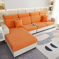 Couvercle simple de canapé Jacquard anti-poussière couleur solide Coussin de siège long de la chaise