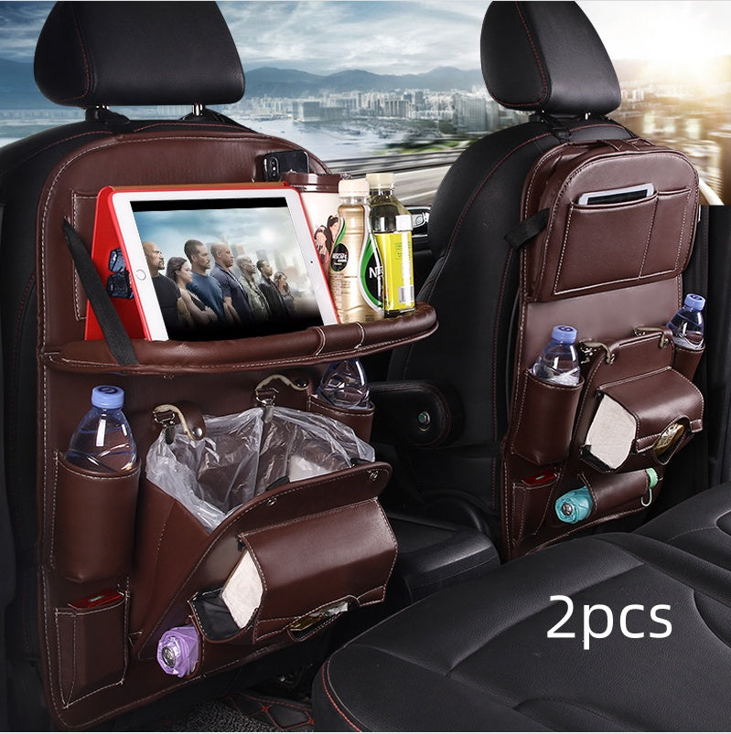 PU sac de rangement de voiture en cuir siège multifonction arrière plateau sac de suspension étanche