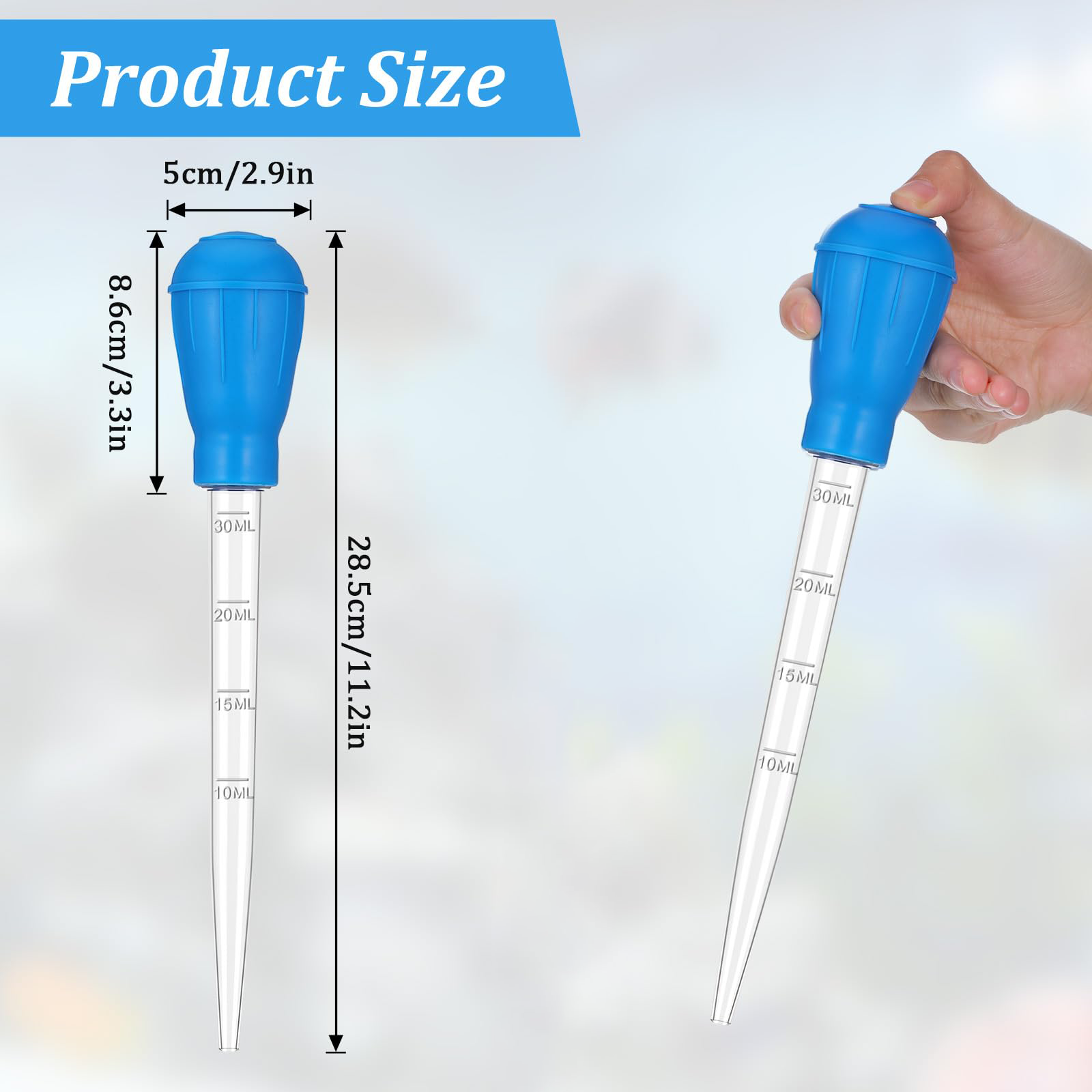 27.7in Extra Long Turkey Baster pour Aquarium 50ml Baster Syringe Aquarium Water Changer Si