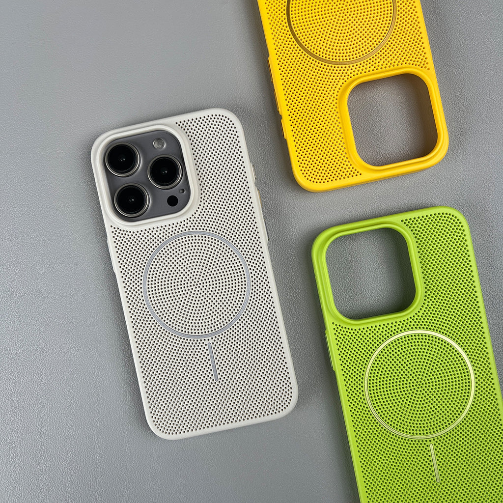 Respirant et dissipant la chaleur mince bague boîtier de téléphone magnétique