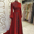 Luxury Long Sleeve Stand Collar Dress