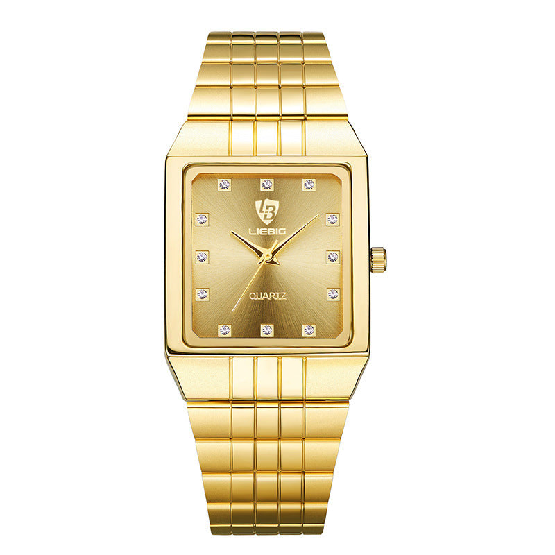 Montre Quartz classique pour hommes en or de luxe