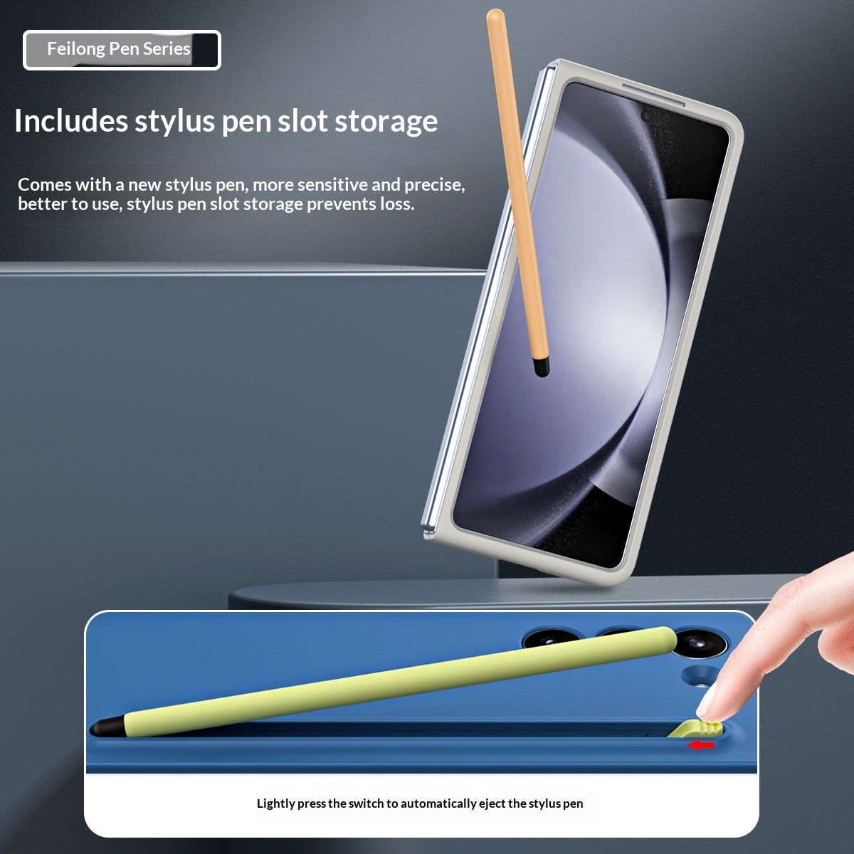 Coque de téléphone avec un stylo à sous à peau dure et la protection du stylet