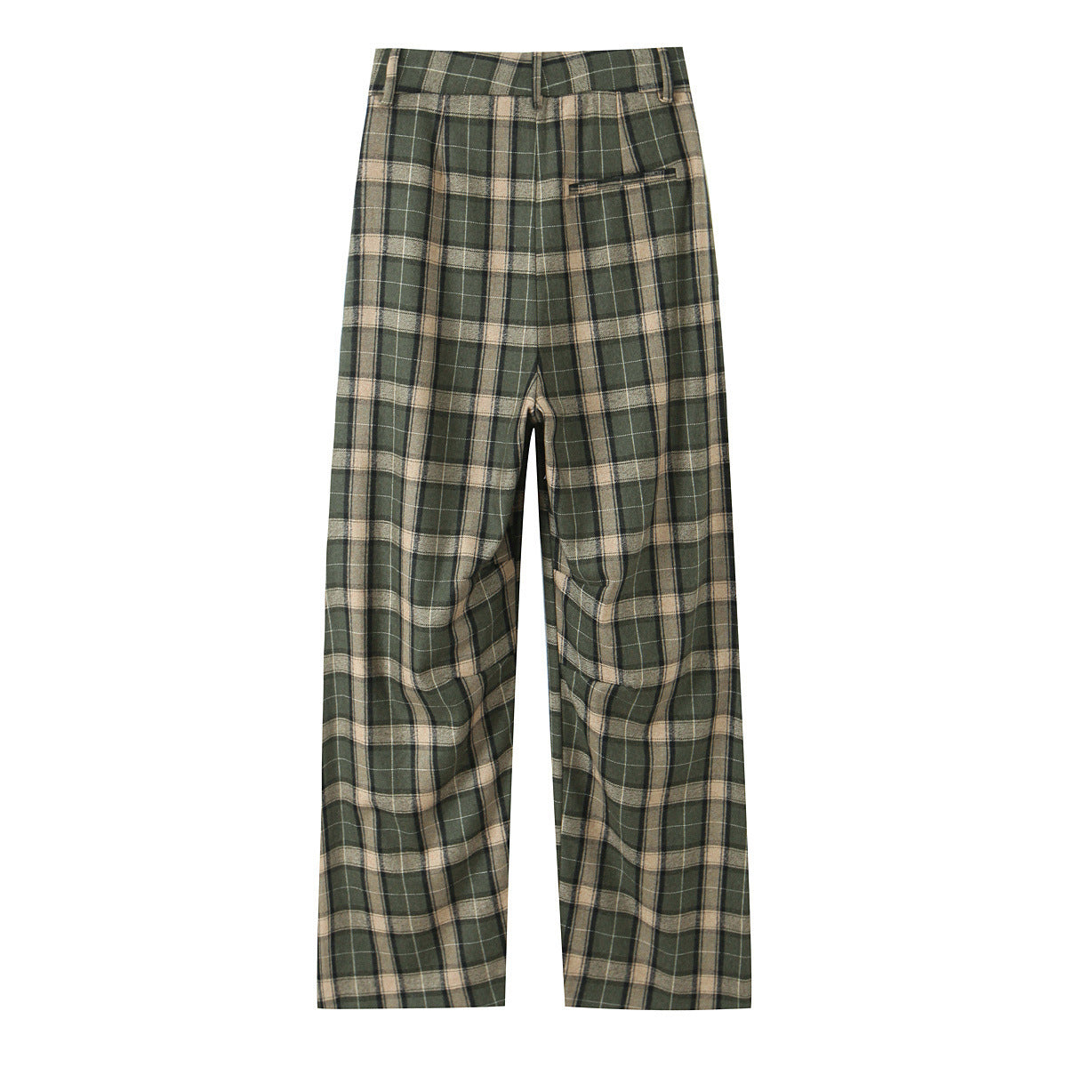 Pantalon en Plaid de taille moyenne, tendance et élégant