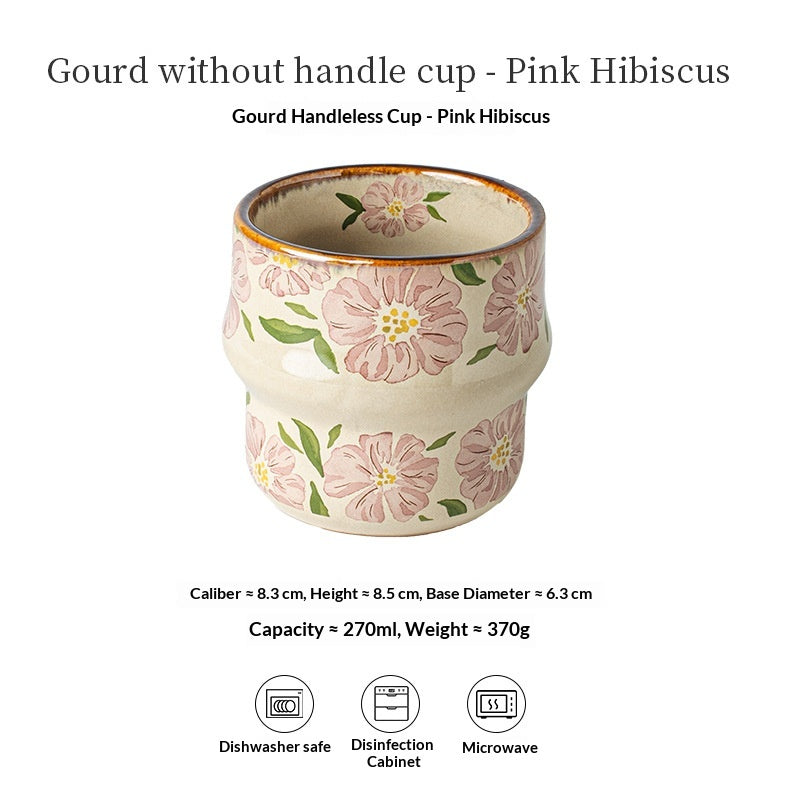 Coupe en forme de gourde sans poignée Mug céramique pour usage domestique