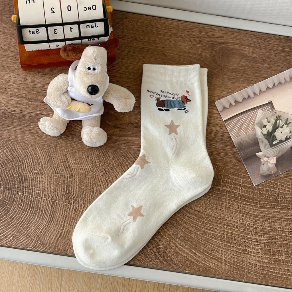 Chaussettes de dessin animé Dachshund pour femmes