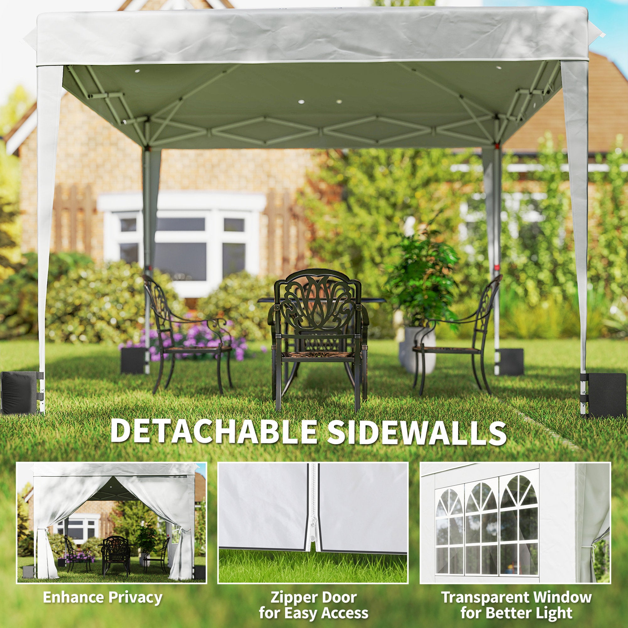 10 x 10 pieds Pop Up Canopy Tente avec parois latérales