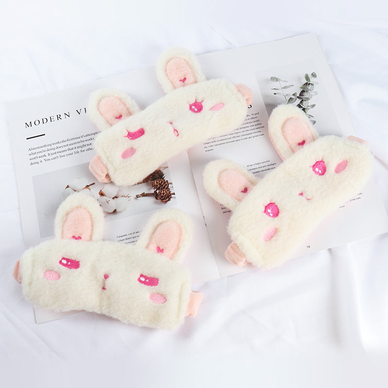 En peluche douce et mignon bande de cheveux Girly Coeur Shading Bunny Eye Masque
