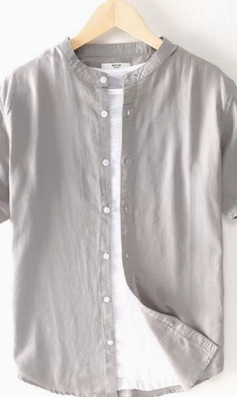 Vintage Chinese mandarin style linen shirt