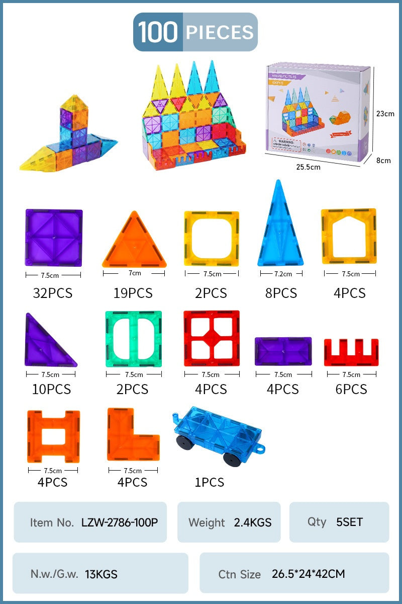 Assemblage Magnetic Square Block Building Jouets